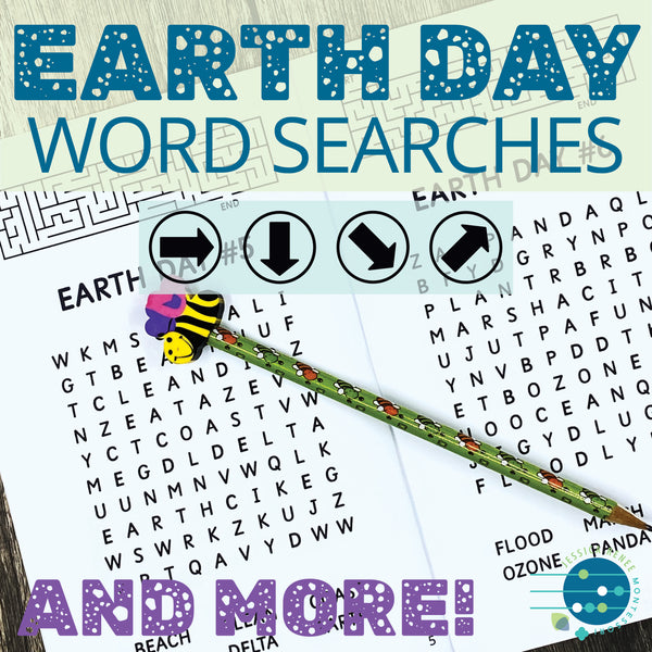 Earth Day Booklet | Word Searches, Maze Puzzles, Finish the Picture | Level 1C