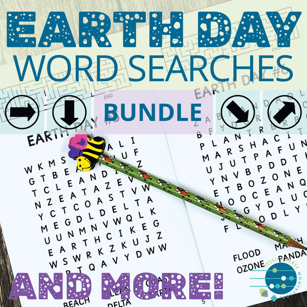 Earth Day Booklets | Word Searches, Maze Puzzles, Finish the Picture | 1A-1B-1C