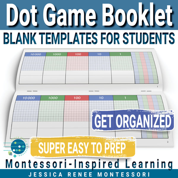 Montessori Math Paper: Blank Dot Game Booklets