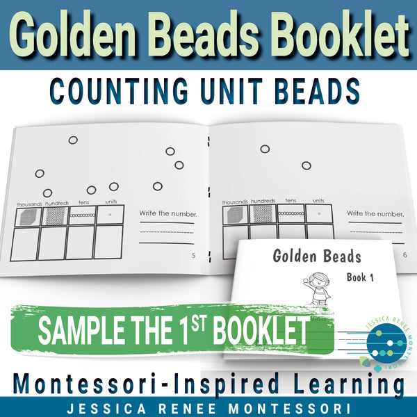 Montessori Math Place Value with Golden Beads Large Booklet Free Sample