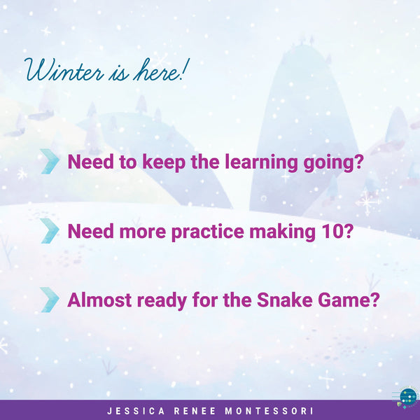 Winter Math Bundle Montessori Counting and Addition Activities