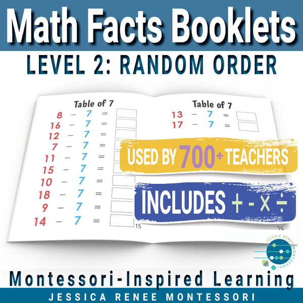 Montessori Math Facts Booklets (Random Order) for Fluency Practice