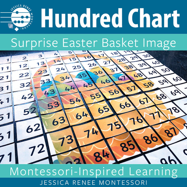 Montessori Math 100 Chart Spring Easter Basket