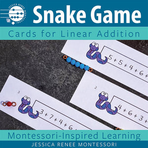 JRMontessori cover image for addition snake game cards numeral version