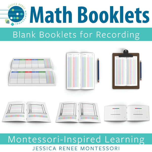 Blank Montessori Math Booklets for Recording Answers Bundle