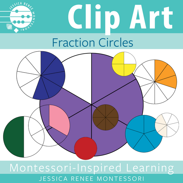 JRMontessori cover image for fractions clip art in Montessori bead stair colors