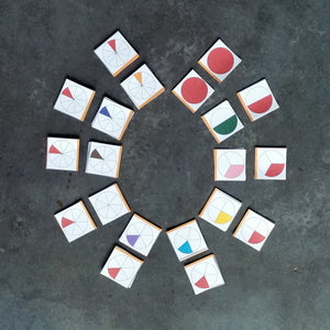 JRMontessori fractions cards arranged artistically in a circle