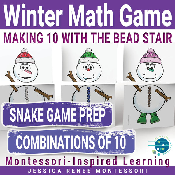 Montessori Winter & Christmas Math Activity: Making 10 Bead Stair Extension Game