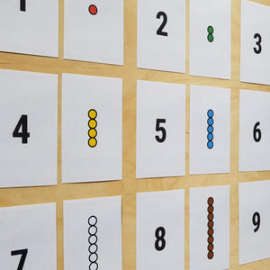 JRMontessori printable math memory game with beads and numbers