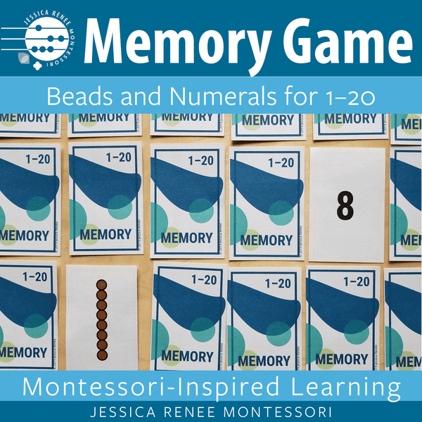 Montessori Math Memory Game: Beads and Numerals for 1–20 – JRMontessori