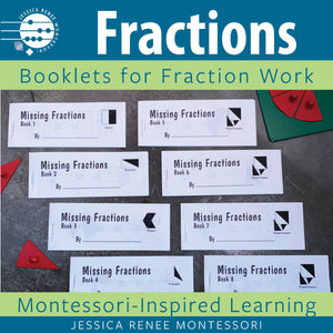 JRMontessori cover image for missing fractions booklets