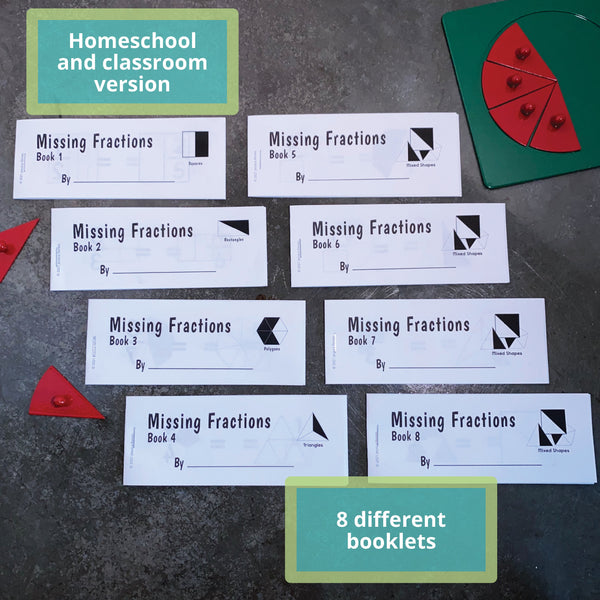 All of of JRMontessori missing fractions booklets