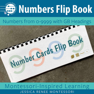 JRMontessori cover image for number cards flip book with golden beads