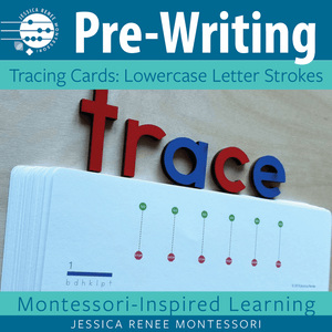 JRMontessori cover image for pre-writing tracing cards lowercase