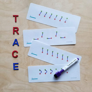 JRMontessori printable pre-writing tracing cards for uppercase alphabet
