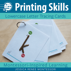JRMontessori cover image for printing tracing cards lowercase