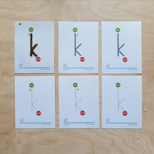 JRMontessori printable tracing cards for lowercase alphabet practice