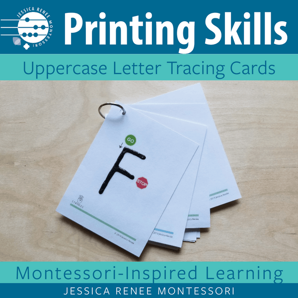 JRMontessori cover image for printing tracing cards uppercase