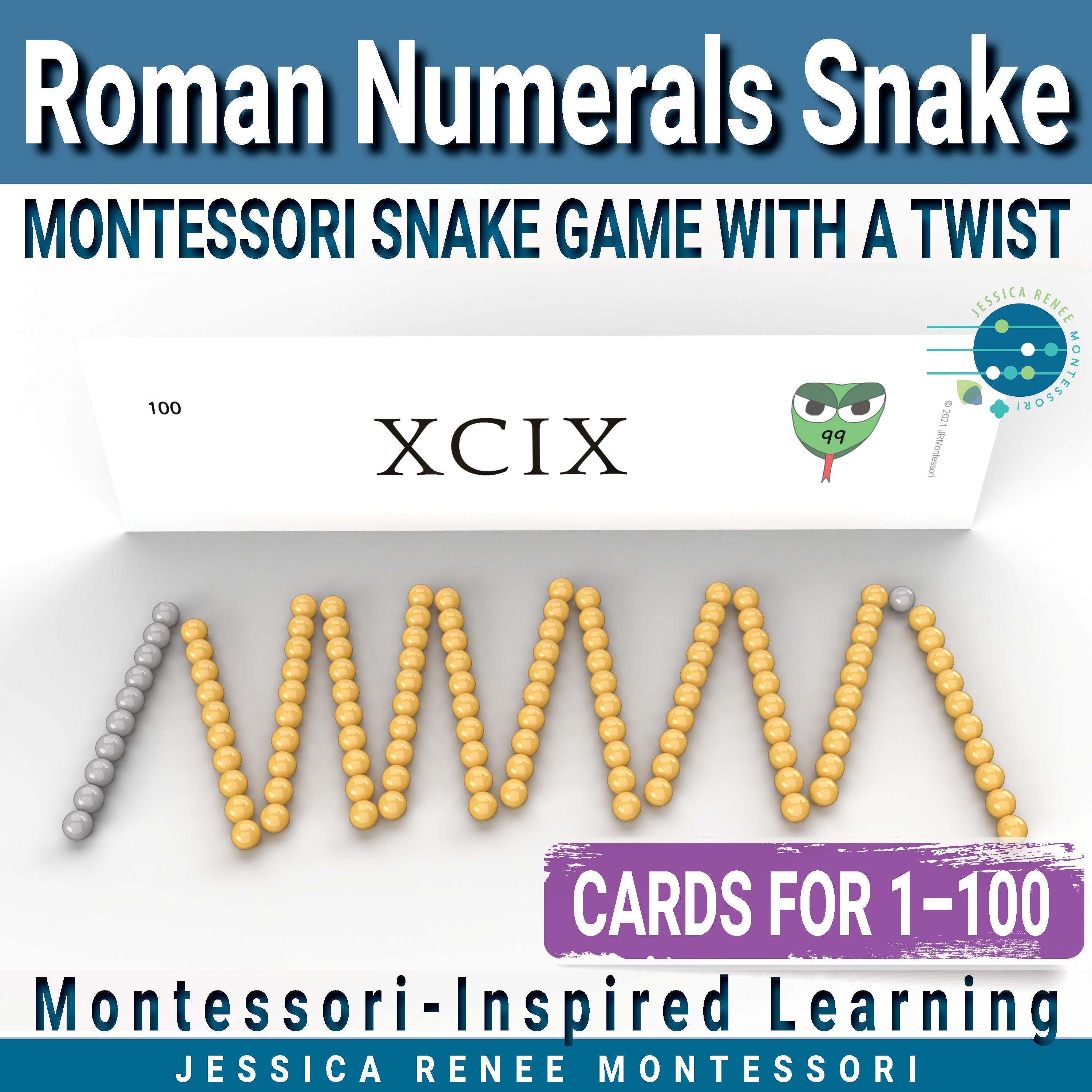 Montessori Math Addition Snake Game Cards (Numeral Version) for Facts  Practice
