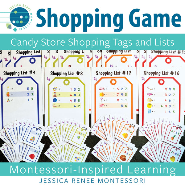 Montessori Math Shopping Game Candy Store Bundle