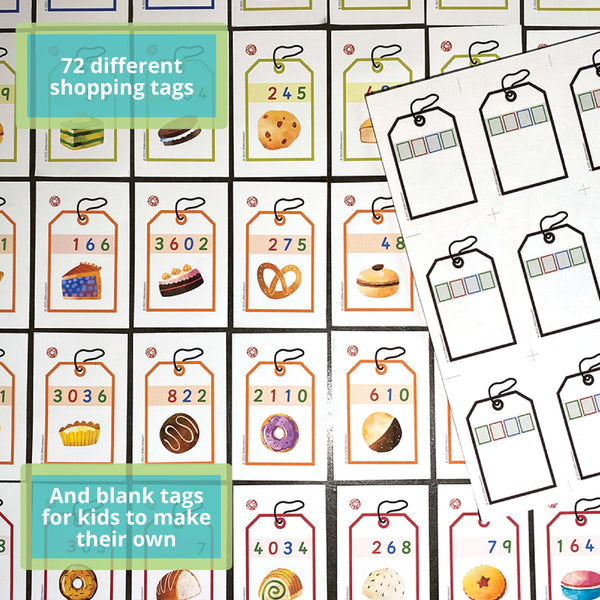 Montessori Math Game Bakery Shopping Tags