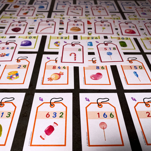 Montessori Math Game Candy Store Shopping Tags