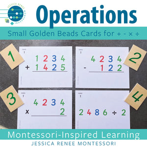 JRMontessori cover image for small golden beads cards bundle