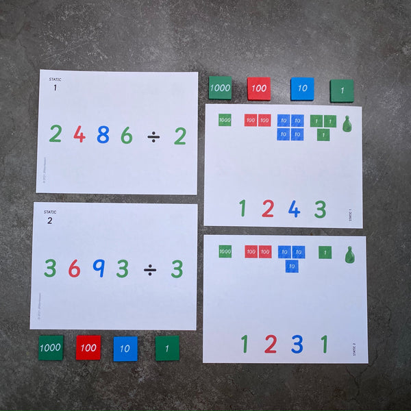 JRMontessori printable stamp game cards division material