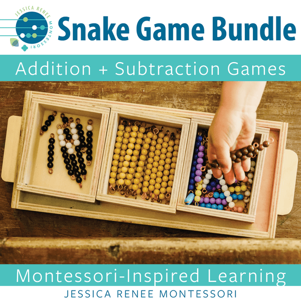 JRMontessori cover image for addition and subtraction snake game bundle