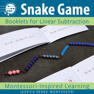 JRMontessori cover image for subtraction snake game booklets