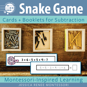 JRMontessori cover image for subtraction snake game bundle