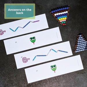 JRMontessori printable cards for subtraction snake game math problems