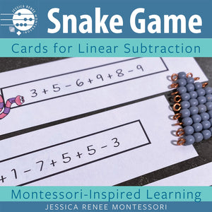 JRMontessori cover image for subtraction snake game cards numerals