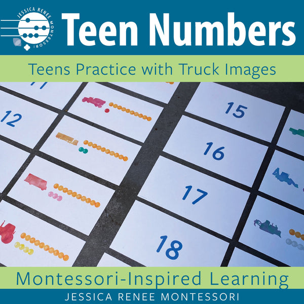 JRMontessori cover image for teen numbers matching trucks