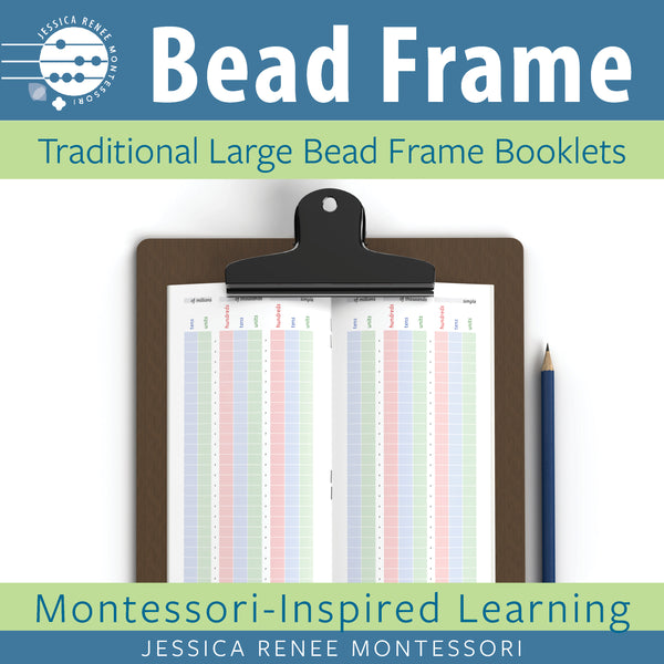 Montessori Math Traditional Large Bead Frame Booklets