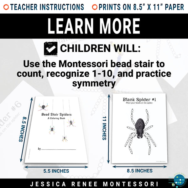 Montessori Halloween Math Bundle: Bead Activities, Spider and Fall Counting 1-10