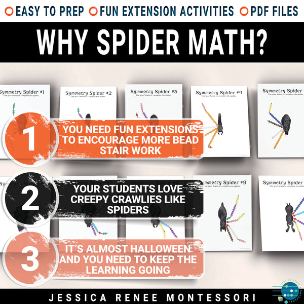 Montessori Halloween Math Bundle: Bead Activities, Spider and Fall Counting 1-10