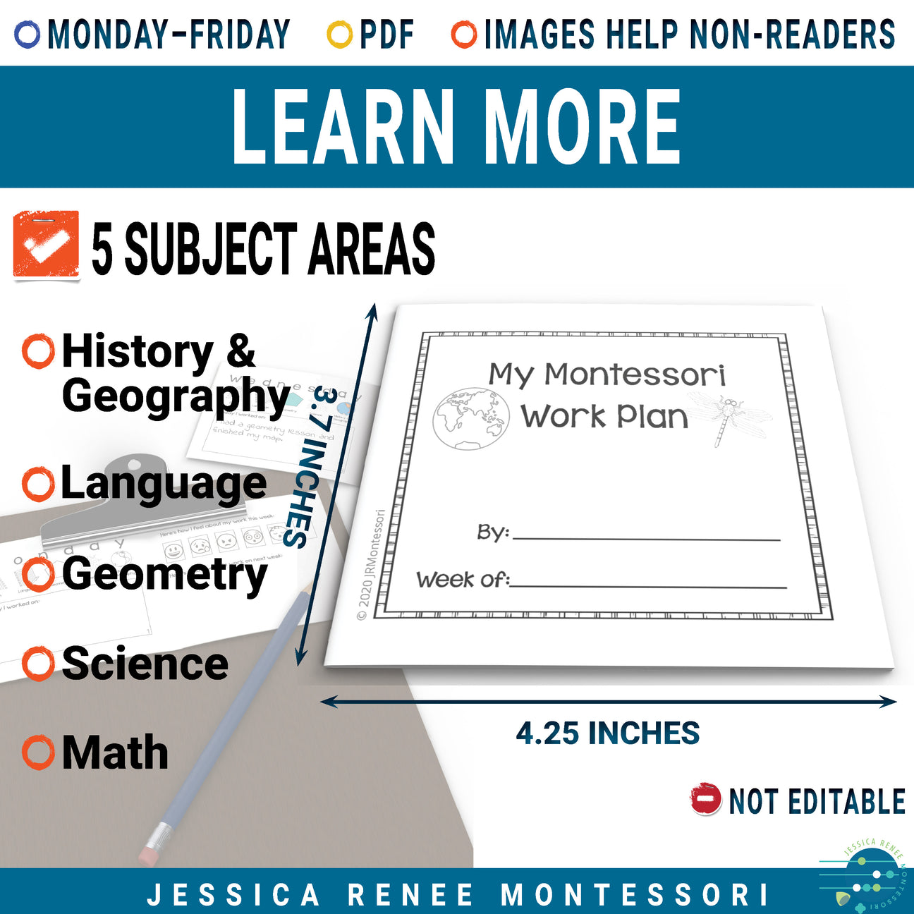 Montessori Work Plan Mini Booklet Jrmontessori